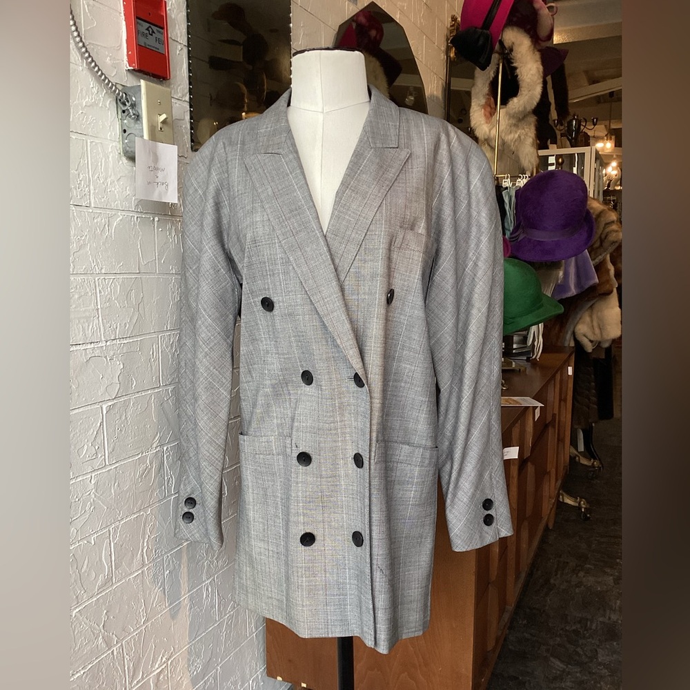 80’s Escada Gray Double-Breasted Blazer